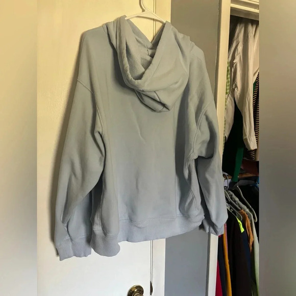 Pink Victoria Secret Soft Cotton Hoodie Sweatshirt Blue Womens Size XL - Picture 2 of 4